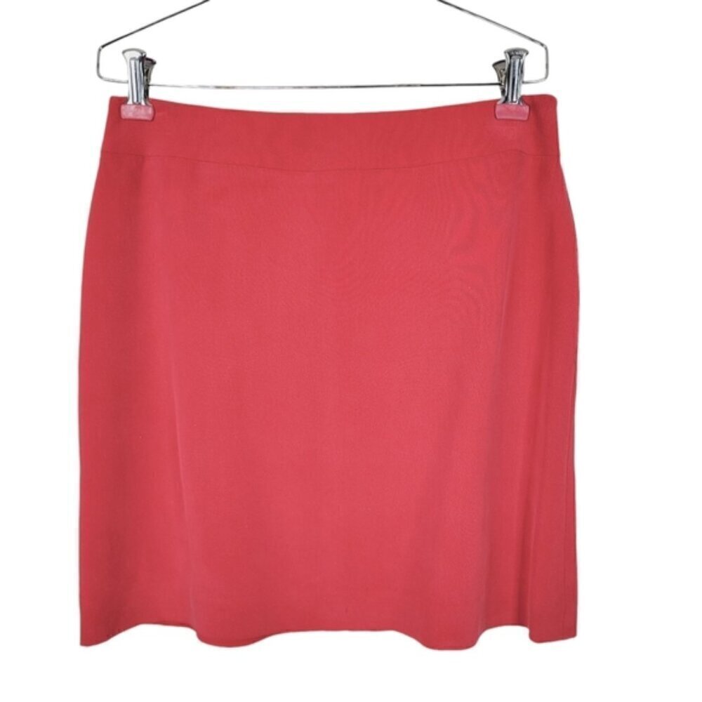 Hugo Buscati Silk Mini Skirt Size 8 Back Zip Lined Salmon